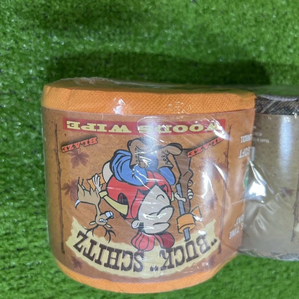 Vintage Y2K Camo Toilet Paper Hunting Fathers Day Gag Gift Camoflauge Orange‎